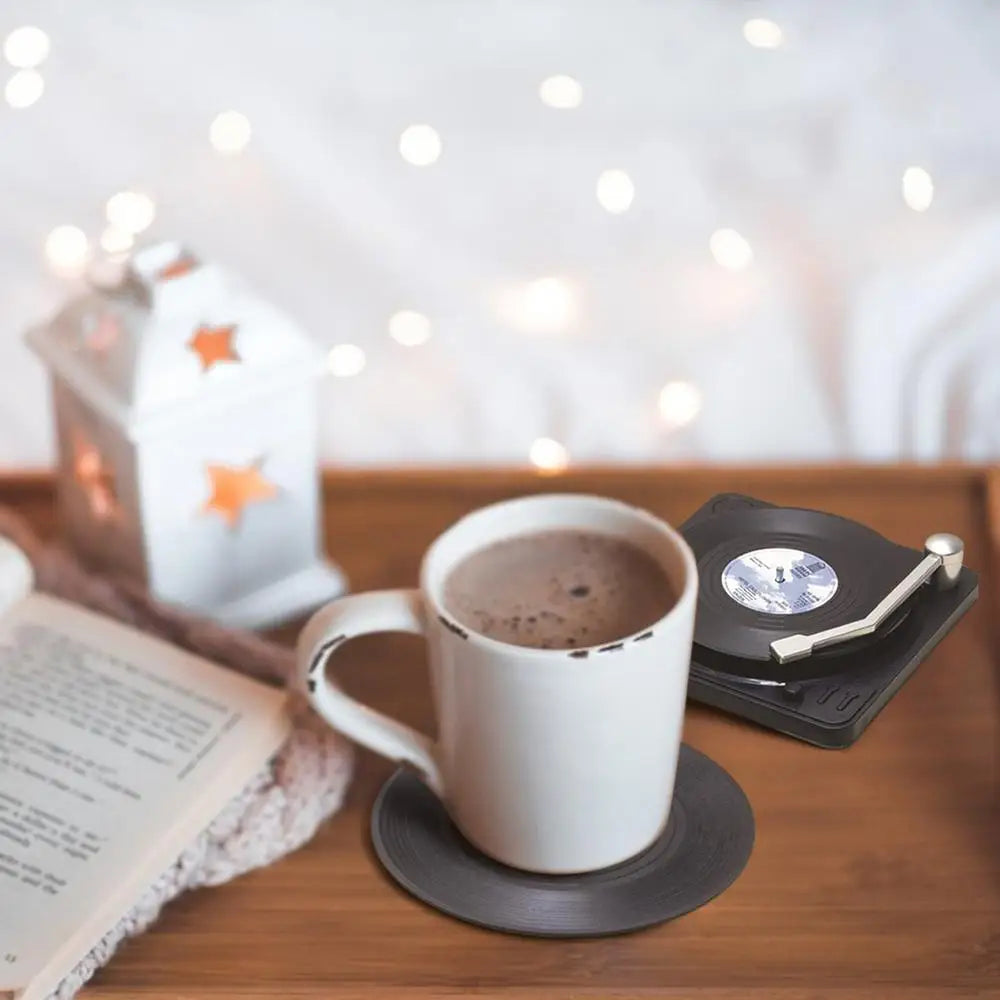 6pcs Retro Vinyl Record Cup Coasters
