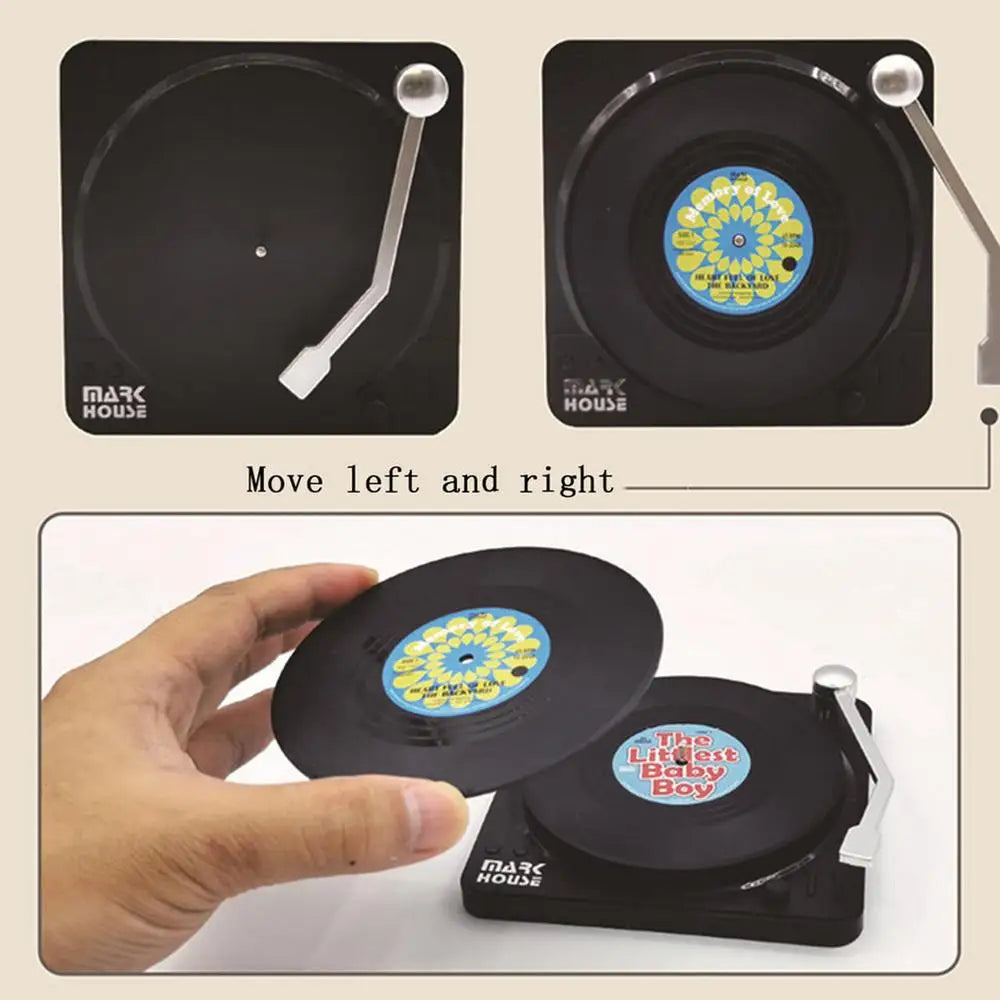 6pcs Retro Vinyl Record Cup Coasters