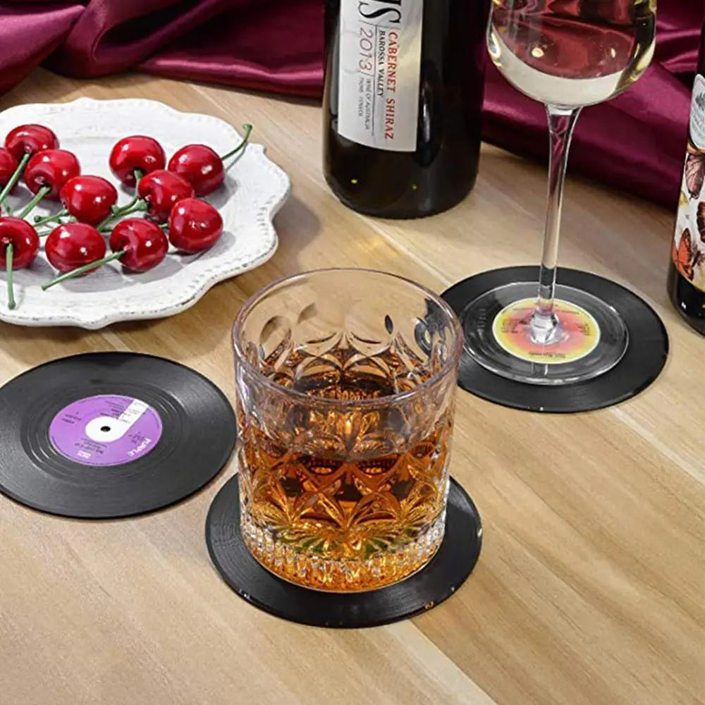6pcs Retro Vinyl Record Cup Coasters